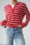 Women's Crew Neck Buttoned Long Sleeve Knit Sweater - 2
