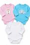 3-Piece Baby Bodysuit Set, 100% Cotton, Long Sleeves, Snap Fasteners - 2