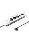 Extension 5 socket | 1.8m | white-grey
