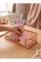 Metal File 3 Compartment Desktop Organizer Pen Holder Note Holder Set Rose Gold - 4