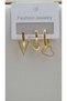 Triangle and Heart Figure 3-Piece Earring Set