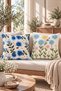 Set of 2 Blue Wildflower Daisy Cushion Covers 43X43 cm 3D Digital Printing Punch Effect Decorative Set - 2