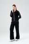 Piping and Grass Detailing on the Pants, Slit Modal Fabric Tracksuit Set