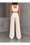 Women's Ecru Casual Jean High Waist Cream Jean Cream Palazzo Jeans 100% Cotton - 4