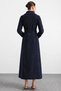 Soft Touch Overcoat with Knitwear Detail on the Collar and Sleeves Navy Blue 6914 - 6