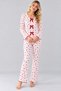 Women's Patterned Bow Detailed Buttoned Long Sleeve Camisole Pajama Set - 2