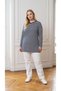Women's Plus Size Striped Sweatshirt Relaxed Fit - 7