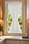 Bamboo Briz Kelebek 1-3 Layered Pleated Tulle Curtain Door Window Curtain, Off-White Ecru, Rods Included - 3