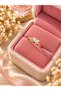 Gold Color White Stone Flower Model Elegant Sparkling Women's Ring