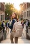 Daily Use 5-Compartment Solid Color Luxury Crinkle Fabric Backpack for Young Girls, Boys, High School and Middle School Students + Monkey Keychain Gift