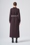 Button Detailed Belted Knitwear Rayon Dress 802 Brown - 4