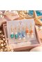 Women's and Girls' 3-Piece Set of Sea-Themed Summer Beach Earrings Set Designed with Sea Star Fish and Natural Stone Pearls