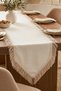 Tasseled Bohemian Runner Linen Textured Decorative Tablecloth Ecru 40 X 140 - 3