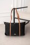 Emily Black Tan Zipper Detailed Large Size Daily Women's Shoulder and Shoulder Bag
