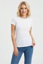 10-Pack White Women's Cotton Elastane Half-Sleeve Body T-Shirt Set - Custom Made Sleep Band and 6 Colorful Buckles as a Gift - 2