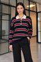 Women's 3-Button Polo Collar Knit Sweater