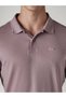 Men's Purple Textured Ribbed Polo T-Shirt 004Lx-0013 - 3