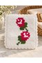 Hand Knitted Rose Patterned 3-Piece Dowry Bath Washcloth Set – Long Washcloth, Scrubbing Washcloth, and Square Washcloth - 3