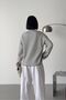 Women's Blue Striped Oversized Printed Crew Neck Long Sleeve Sweatshirt Nbg142 - 6