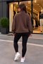 Women's Oysho Waffle Fabric Half Fisherman Jacket with Front Zipper Pocket Cty-Çtn.29880 - 3