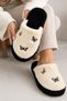 Women's Butterfly Embroidered Plush House Slippers Soft Furry Winter Comfortable Daily Slippers