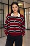 Women's 3-Button Polo Collar Knit Sweater - 3