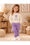 Floral Embroidered Polka Dot Girls' 2-Piece Tracksuit Set