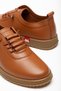 Genuine Leather Women's Casual Shoes Tan Elastic Laced Tremo Sole - 2