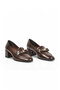 Thick Heeled Bow Detailed Stylish Comfortable Brown Women's Classic Casual Shoes Pc-56189 - 4