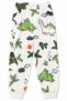 boys' 100% cotton white dinosaur patterned long sleeve pajama set - 4