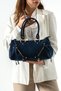 Lari̇d Model Women's Suede Navy Blue Hand and Shoulder Bag