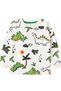 boys' 100% cotton white dinosaur patterned long sleeve pajama set - 5