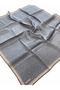 Sura Pure Silk Scarf 9601 03 Navy Blue Mink Geometric Pattern - 4