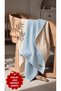 Reversible Muslin/Knit Baby Blanket, Baby Blue, 85x105 cm, Cotton Knit, Newborn Baby Blanket - 2