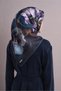 Sura Pure Silk Scarf 9611 23 Navy Blue Floral Pattern - 2