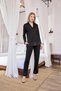 Long Sleeve Button Front Shirt Collar Pajama Set - 2