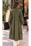 Balloon Sleeve Cuffed Trench Coat Black - 3