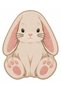 Eta Cute Rabbit Figured Pattern Modern Woven Base Decorative Carpet Eta4393 - 3