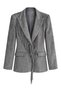 Asymmetrical Tassel Detailed Gray Suede Jacket