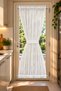 Linen Briz Kelebek 1-3 Regular Pleated Tulle Curtain Door Window Curtain, Off-White Ecru, Rods Included