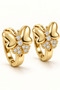 Non-Tarnishing Stainless Steel Butterfly Figured Zircon Stone Earrings for Young People and Children – Stylish Gold Earrings - 4
