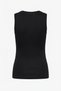 10-Pack Black Women's Cotton Lycra Zero-Sleeve Body Undershirt Blouse - Custom Made Sleep Band and 6-Piece Buckle Gift - 7