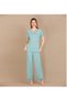 Viscose Stylish Design Lace Embroidered Mint Green Short Sleeve Pajama Set
