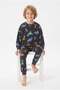 100% Cotton Single Jersey Boys' Pajama Set Smoked Color Dinosaur Pattern Combed Cotton Sleep Set - 3