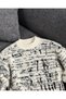 Men's Abstract Patterned Crew Neck Knit Sweater - 4