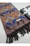 Women's Cashmere Textured Shoulder Shawl and Scarf Royal Mosaic Embroidered Pattern Soft Textured Fringed 70 × 200 cm