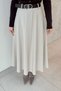 Belted Bell Skirt Stone