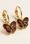 Women's Butterfly Figured Stone Gold Earrings – Hypoallergenic Stylish Elegant Butterfly Earrings - 3