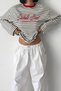 Women's Striped Oversized Printed Crew Neck Long Sleeve Sweatshirt Nbg142