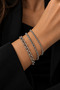 Steel 3-Piece Women's / Men's Combination Bracelet Set / Twisted Chain / Braided Chain / Doc Model / Silver Color with Extension Chain